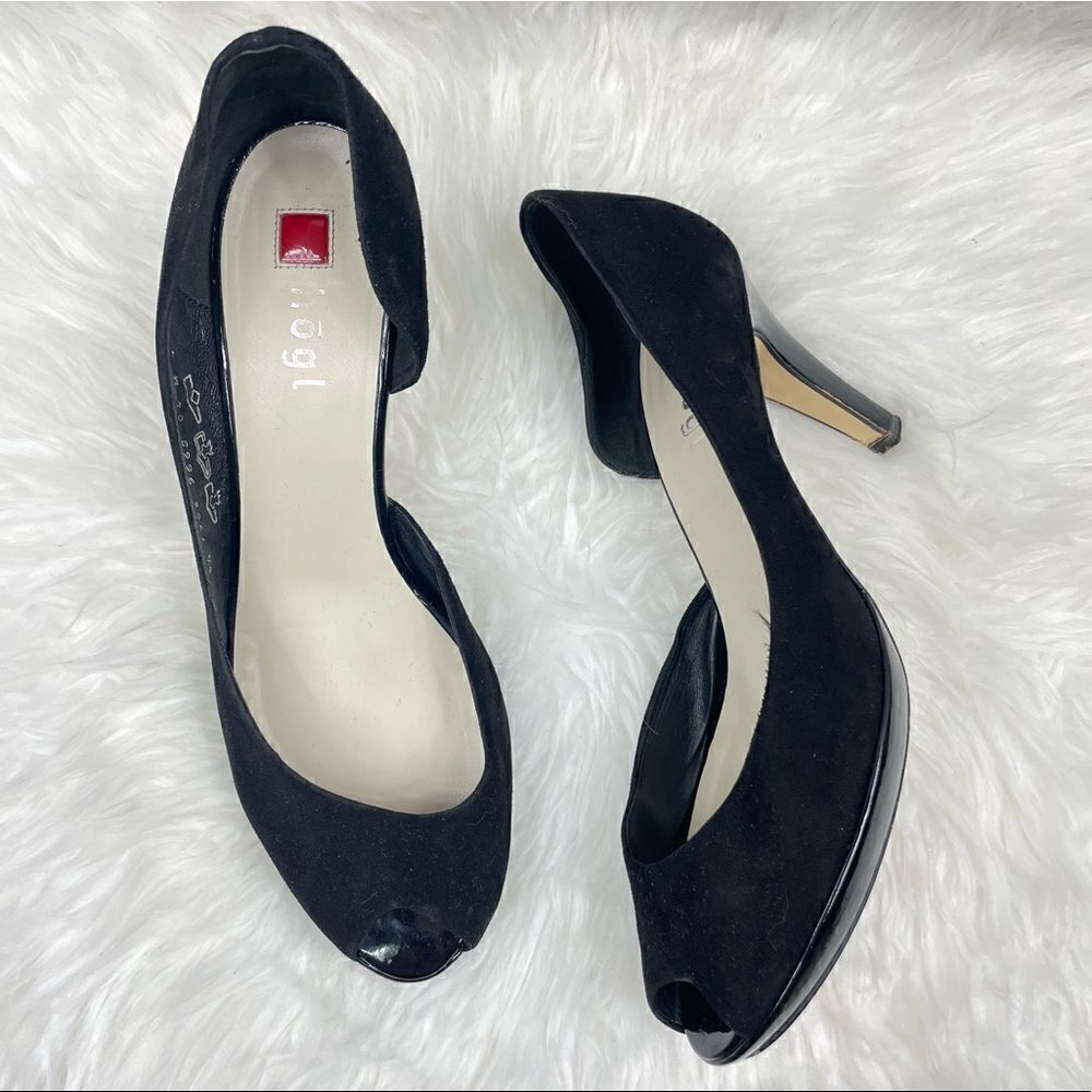 Hogl Suede open toe pumps 9.0 US (6.5 UK)  3.5” heel